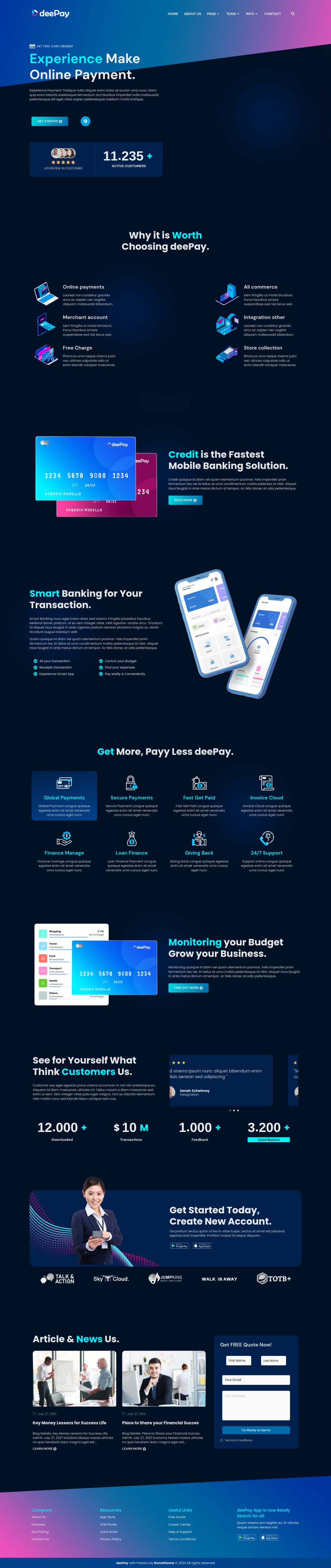 WordPress template ThemeForest DeePay