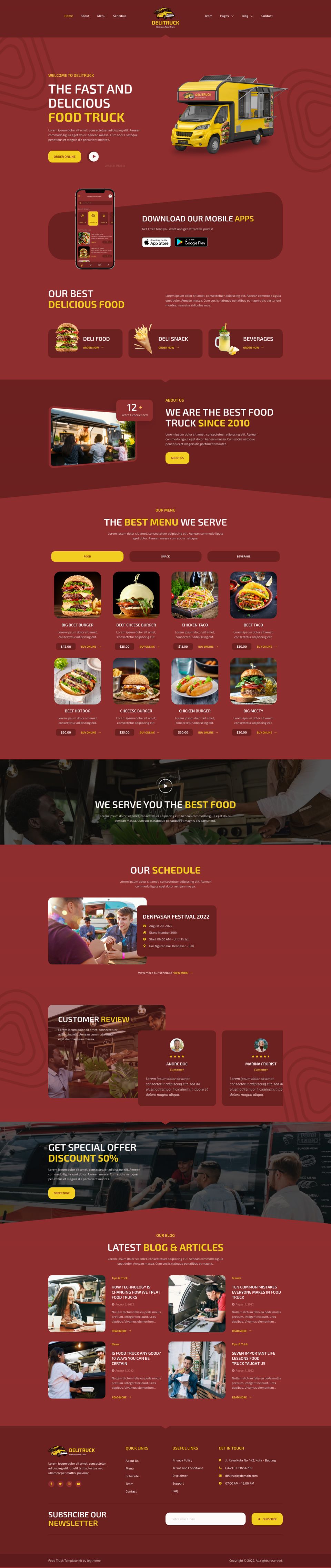 Template ThemeForest Delitruck WordPress template ThemeForest Delitruck
