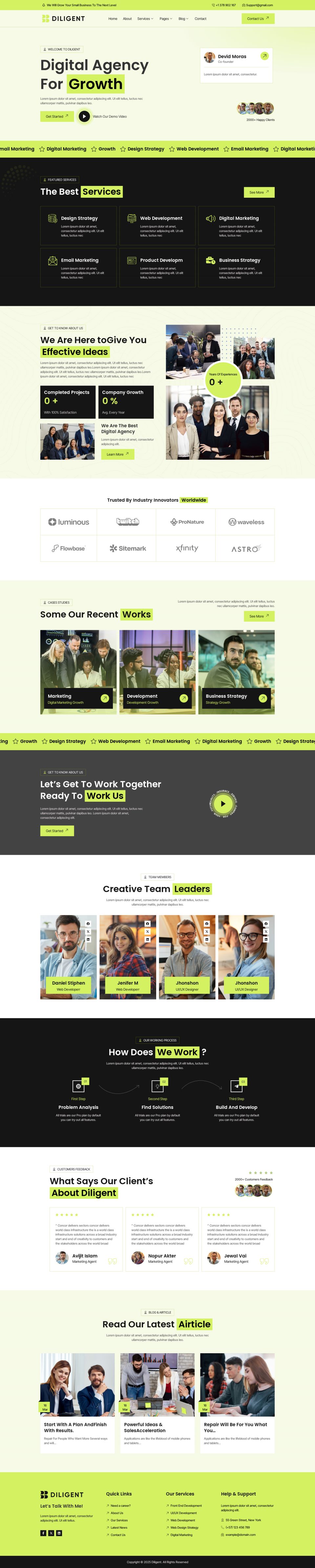 WordPress template ThemeForest Diligent