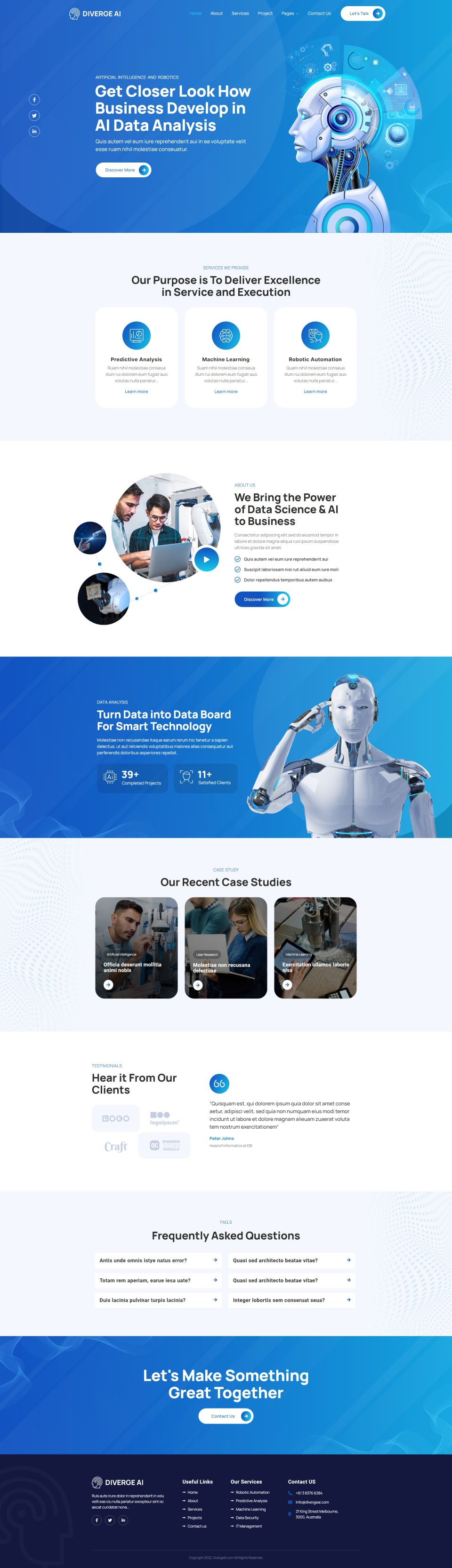 WordPress template ThemeForest Diverge AI