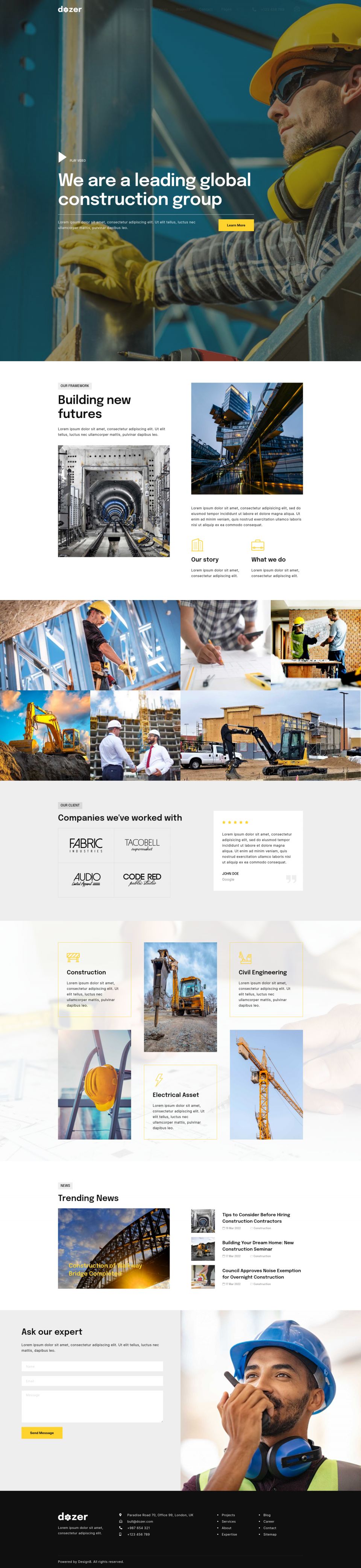 WordPress template ThemeForest Dozer