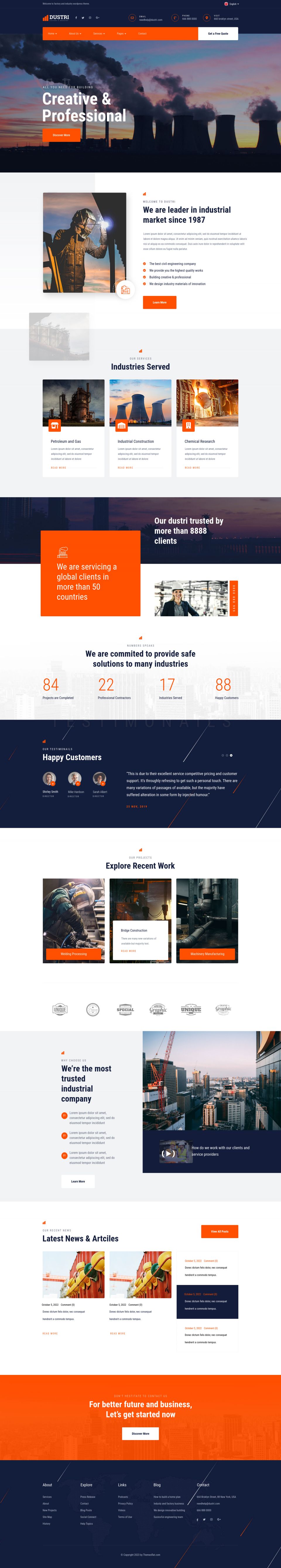 WordPress template ThemeForest Dustri