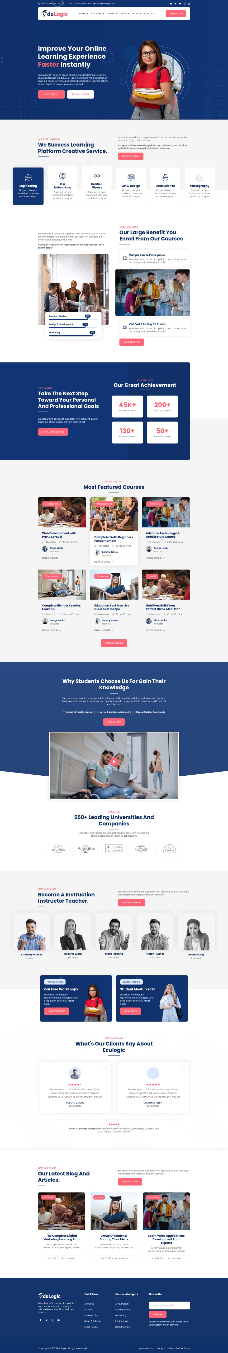 WordPress template ThemeForest Edulogic