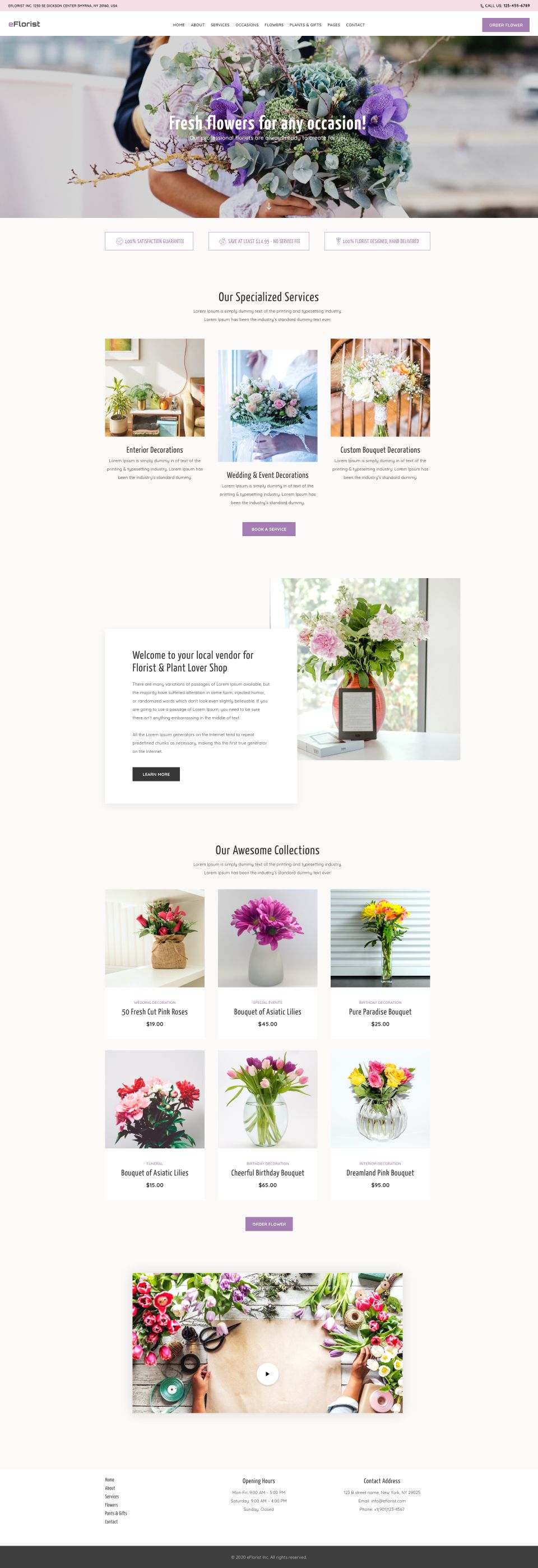 WordPress template ThemeForest eFlorist