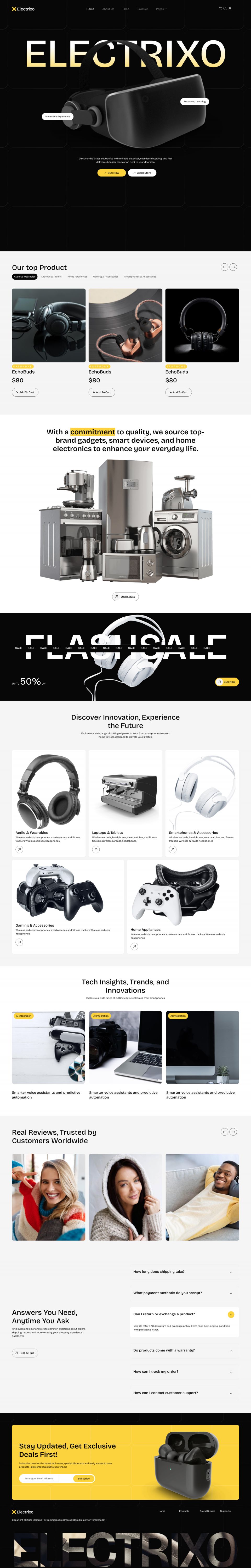 WordPress template ThemeForest Electrixo