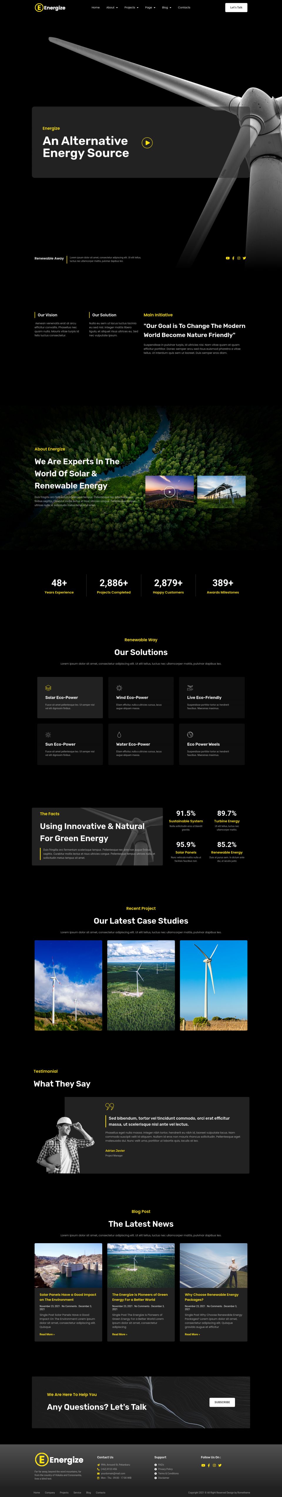 WordPress template ThemeForest Energize