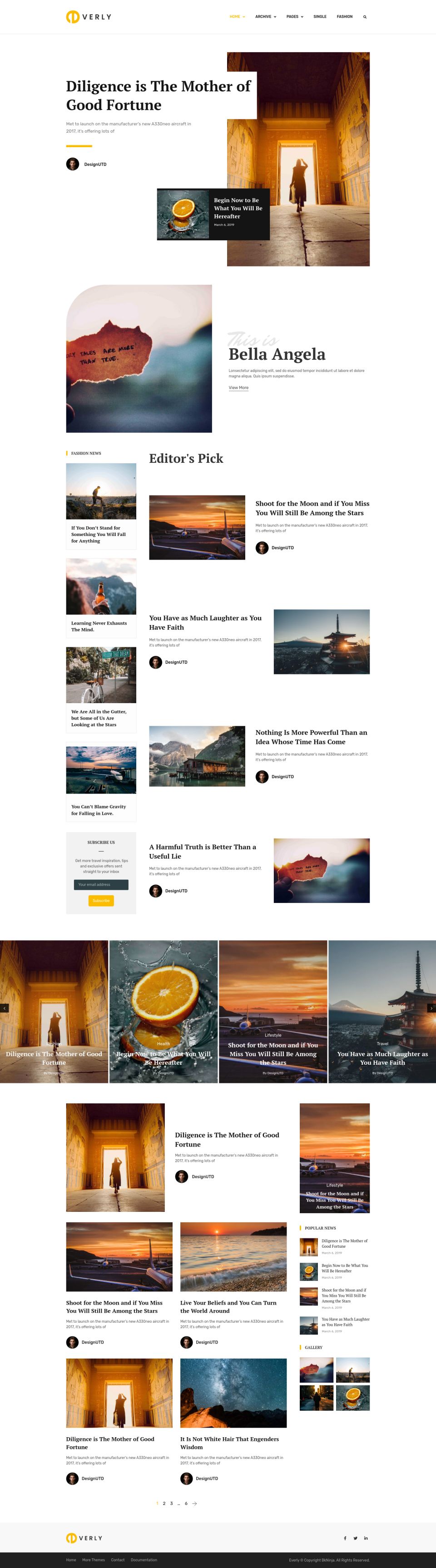 WordPress template ThemeForest Everly