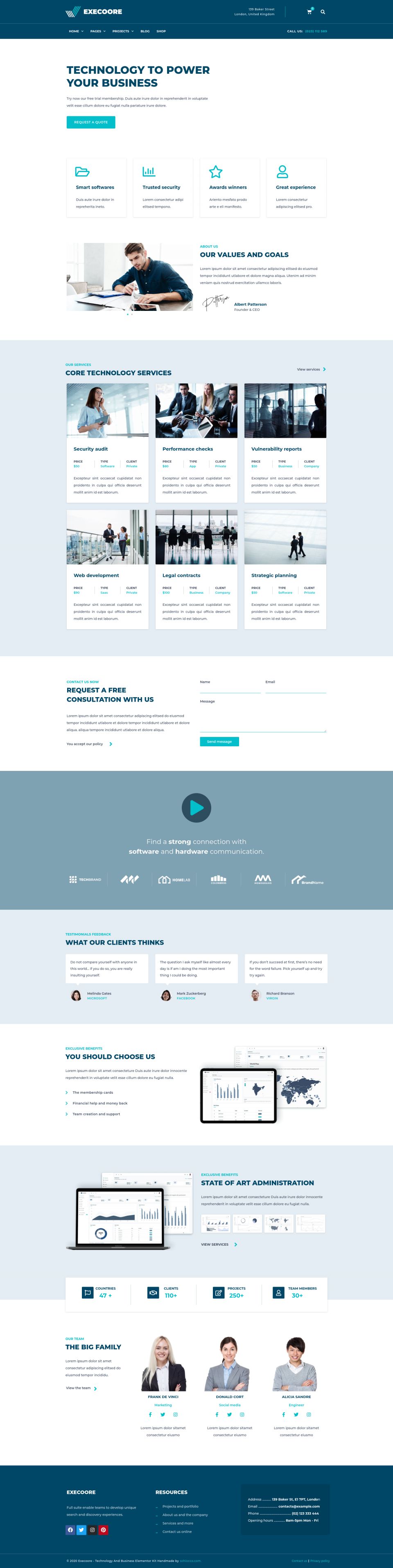 WordPress template ThemeForest Execoore
