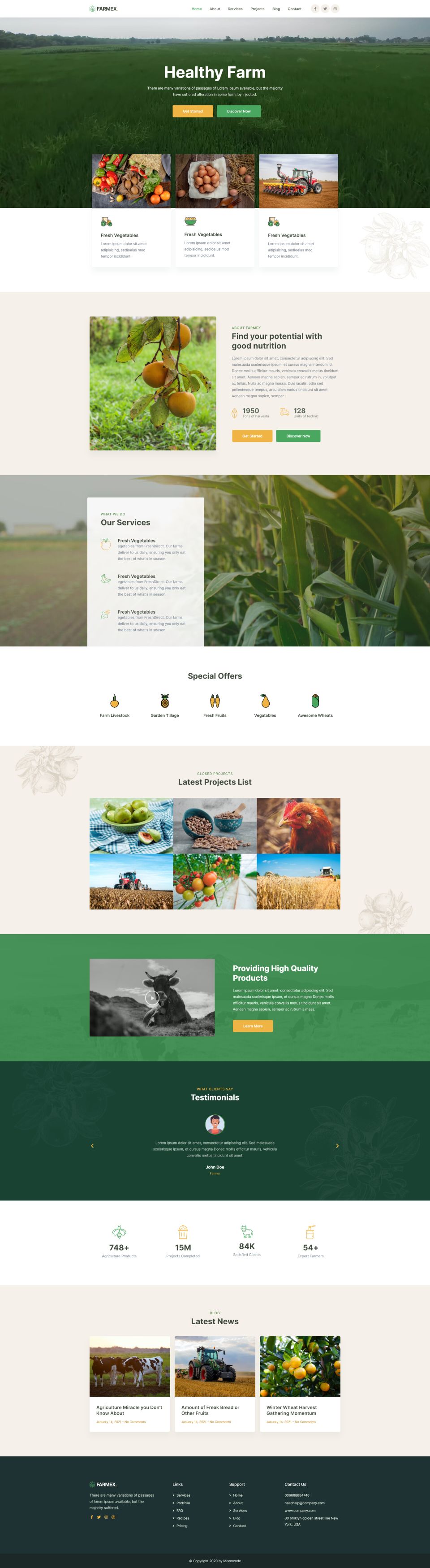 WordPress template ThemeForest Farmex