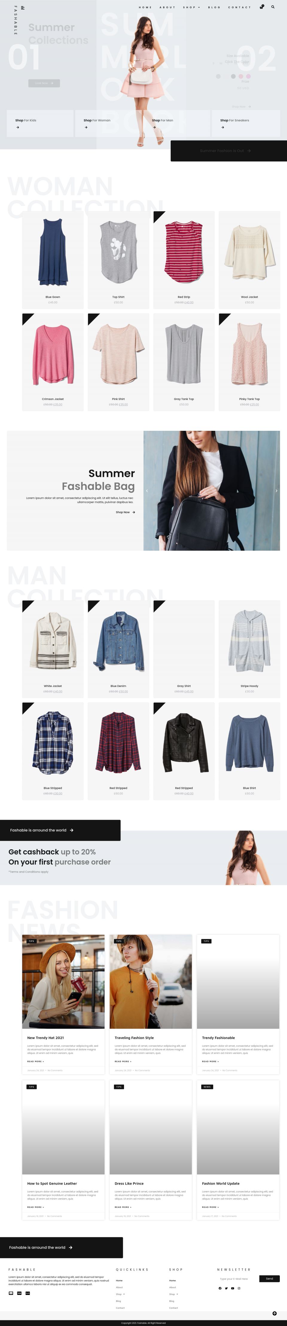 WordPress template ThemeForest Fashable