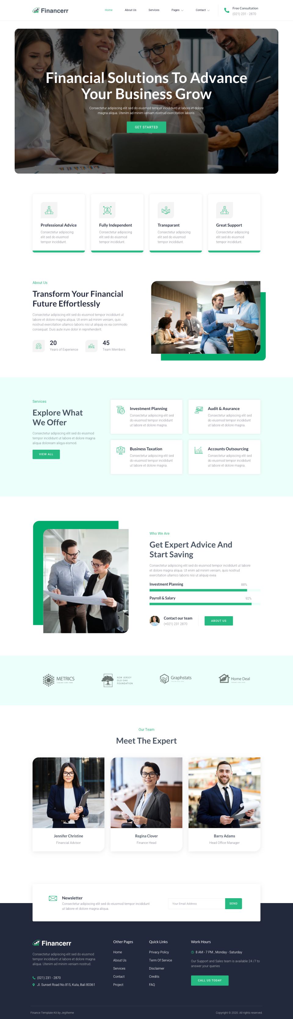 Template ThemeForest Financerr WordPress template ThemeForest Financerr