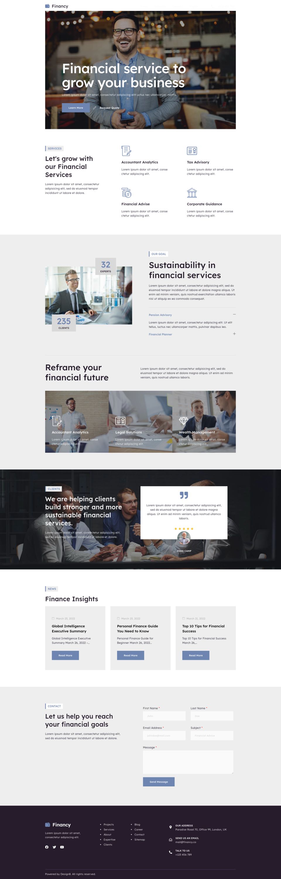 WordPress template ThemeForest Financy
