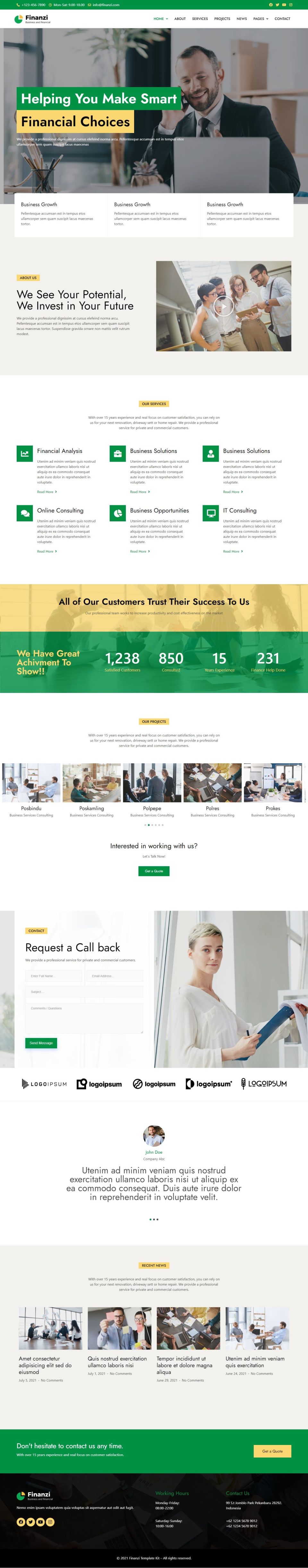 WordPress template ThemeForest Finanzi