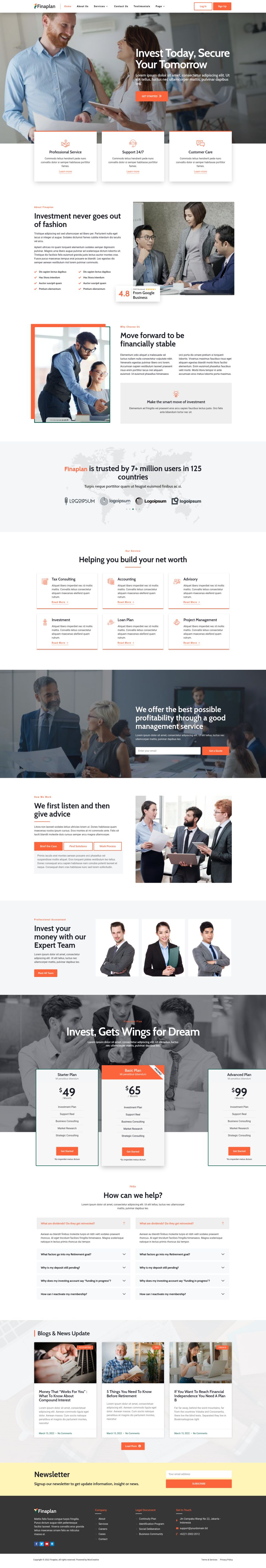 WordPress template ThemeForest FinaPlan