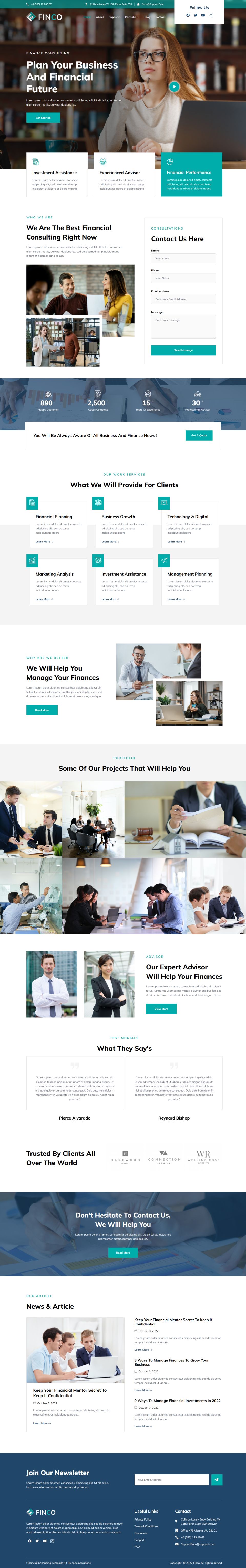 WordPress template ThemeForest Finco