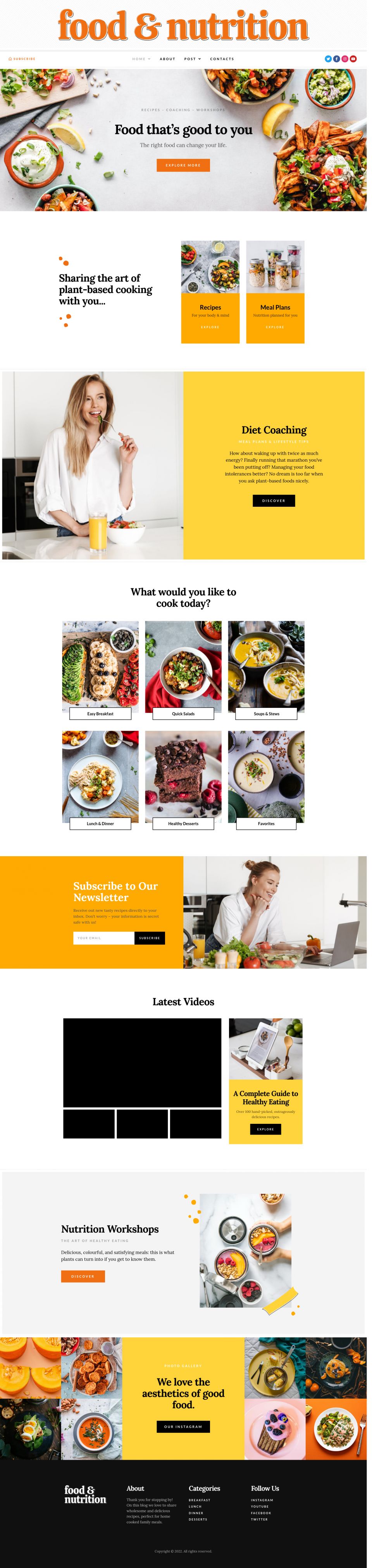 WordPress template ThemeForest Food & Nutrition
