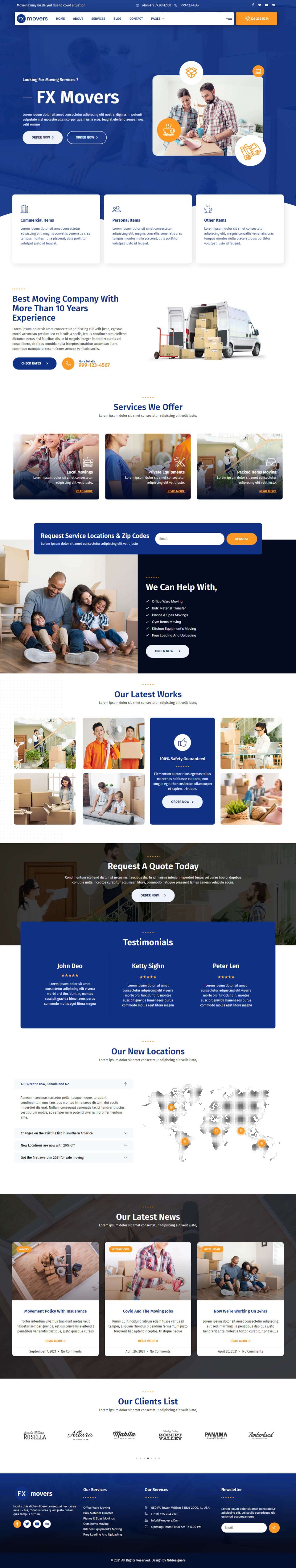 WordPress template ThemeForest FX Movers