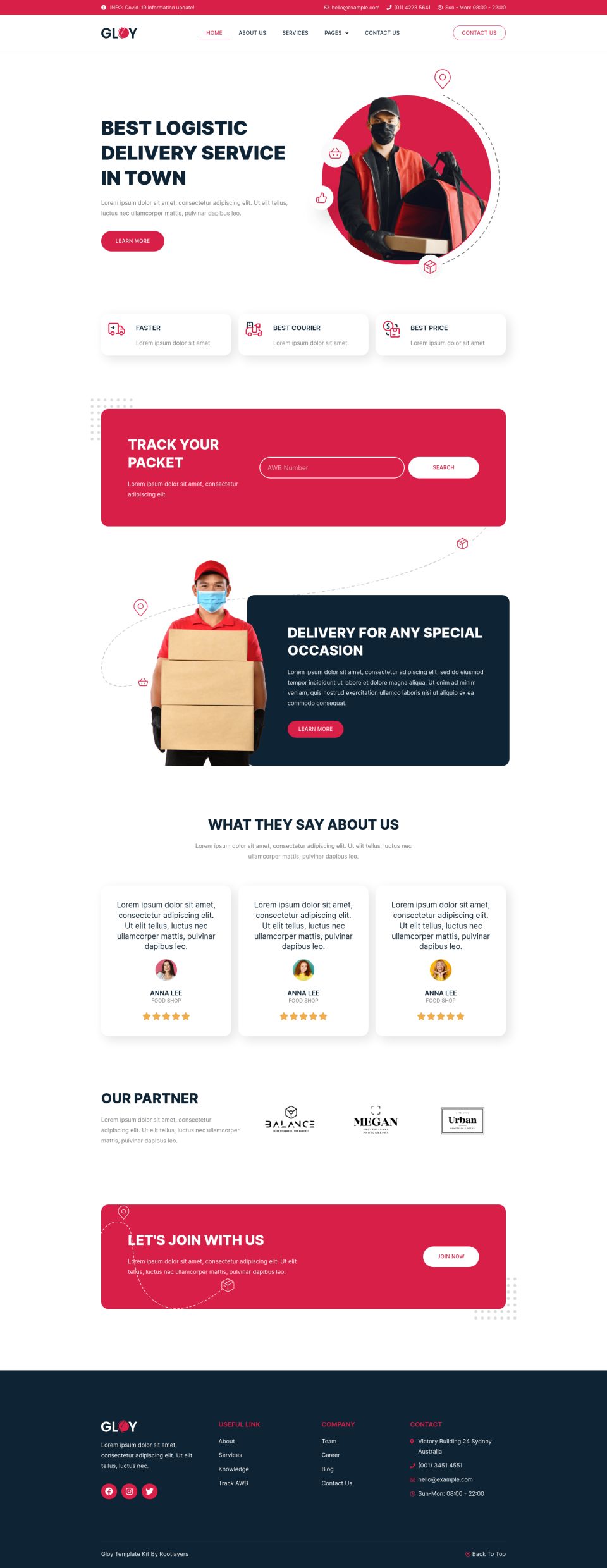WordPress template ThemeForest Gloy