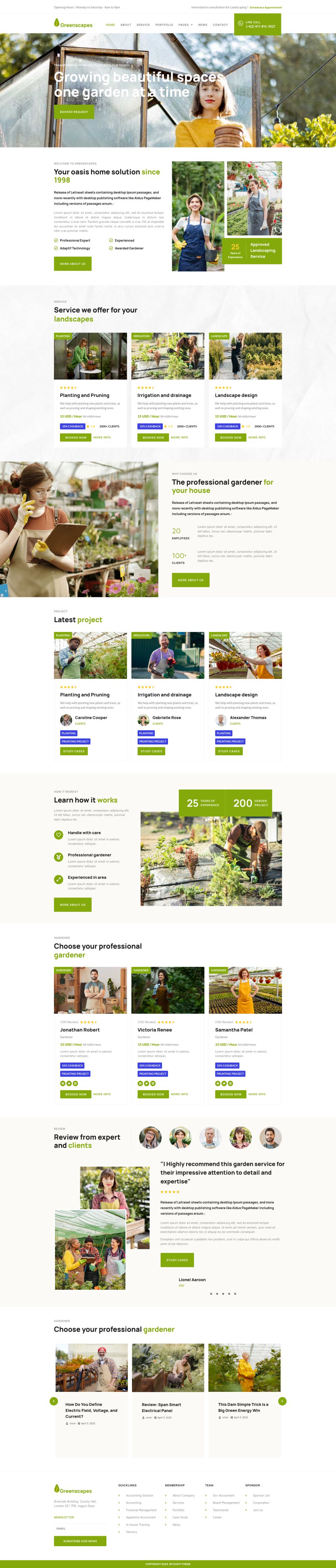 WordPress template ThemeForest GreenScapes