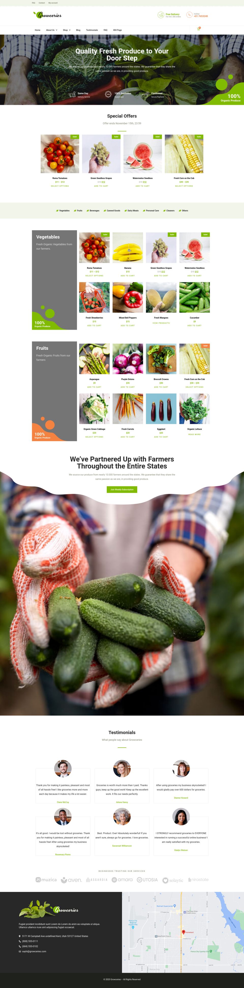 WordPress template ThemeForest Growceries