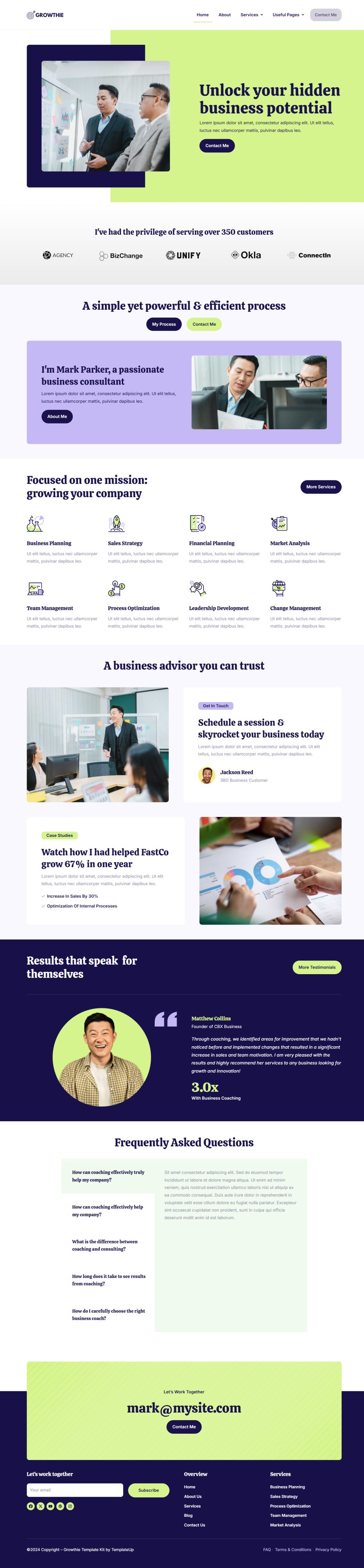 WordPress template ThemeForest Growthie