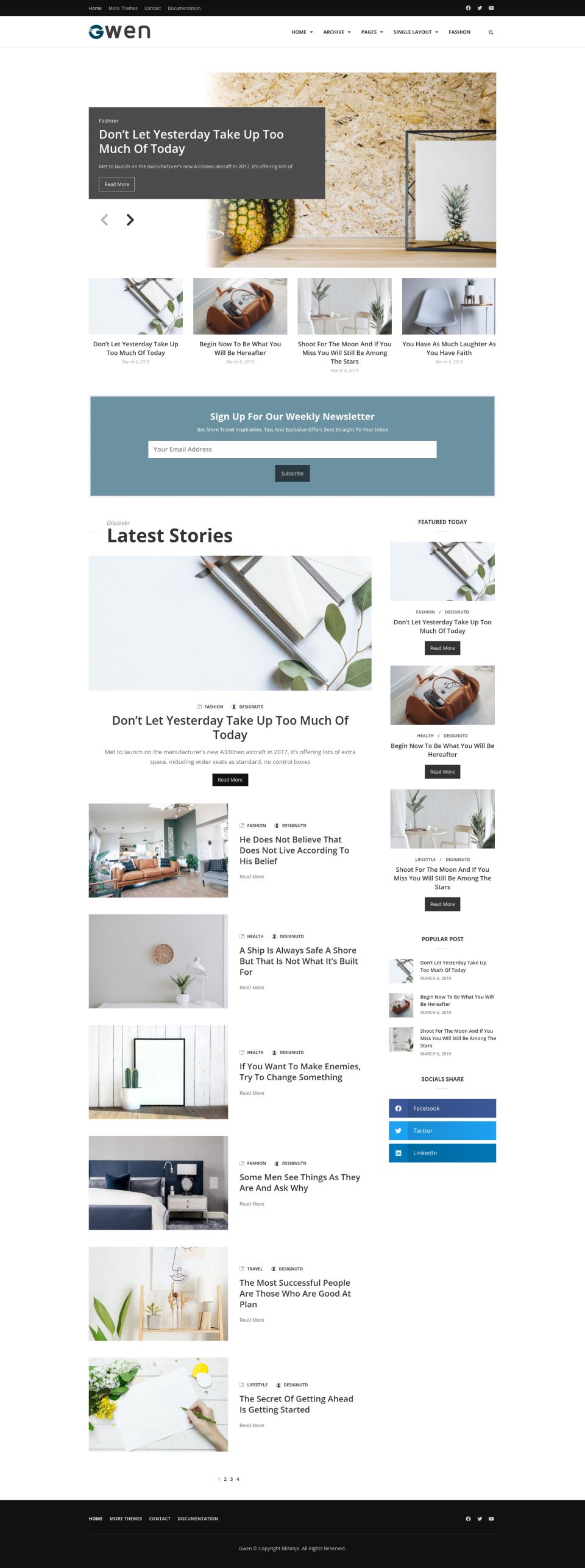 WordPress template ThemeForest Gwen