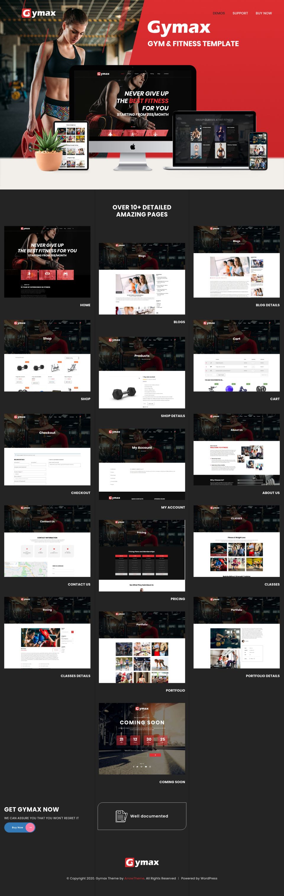 Template ThemeForest Gymax WordPress template ThemeForest Gymax