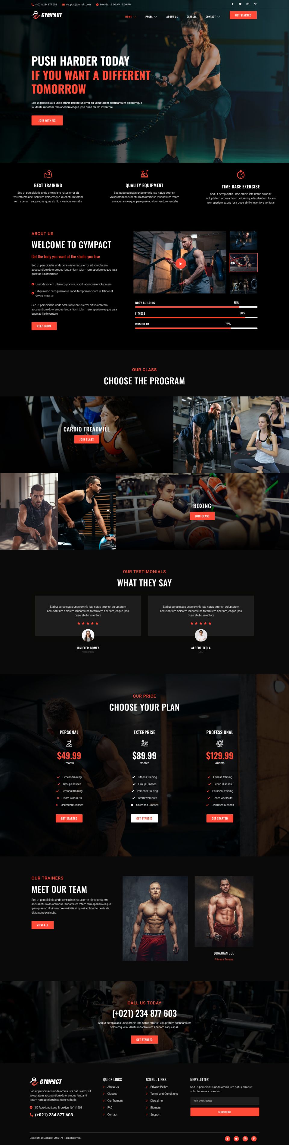 WordPress template ThemeForest Gympact