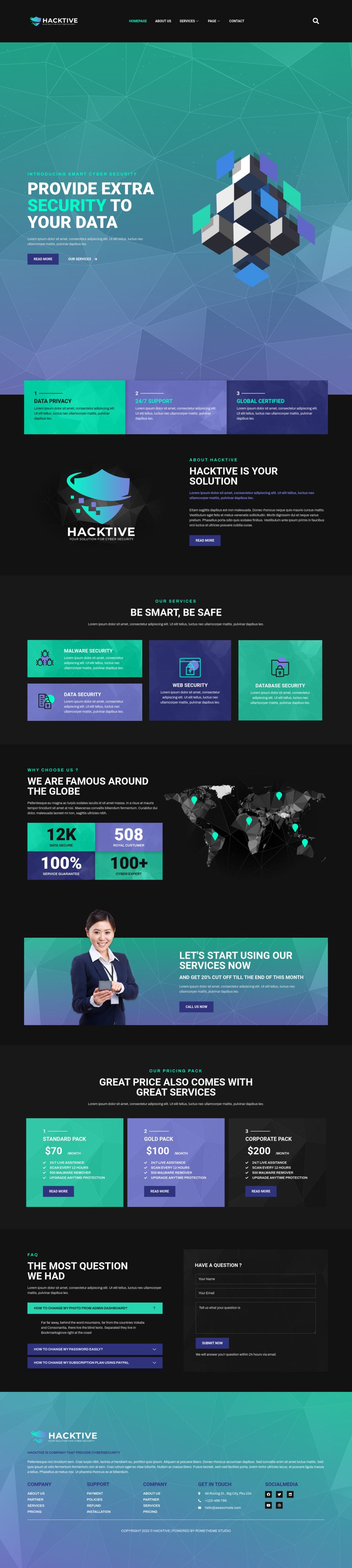 WordPress template ThemeForest Hacktive