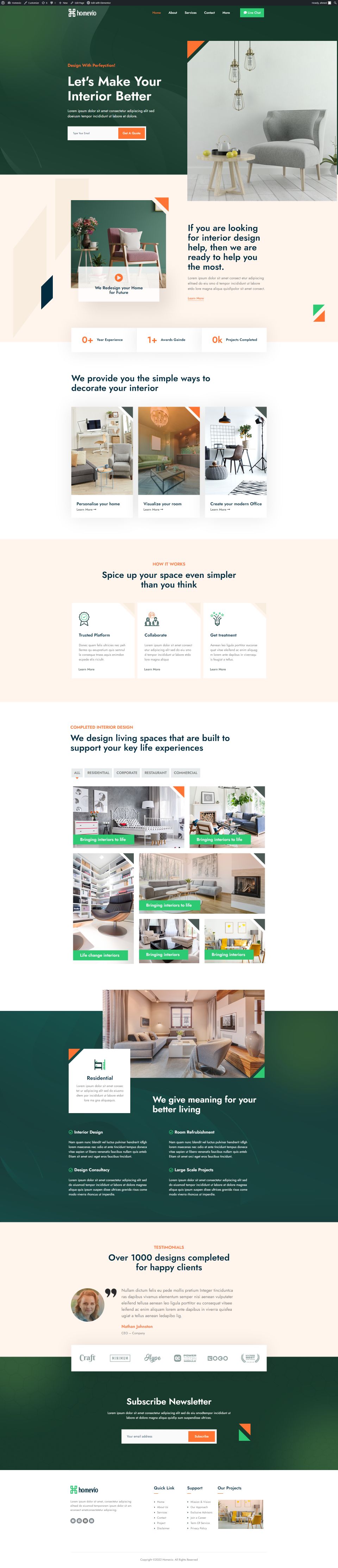 WordPress template ThemeForest Homevio