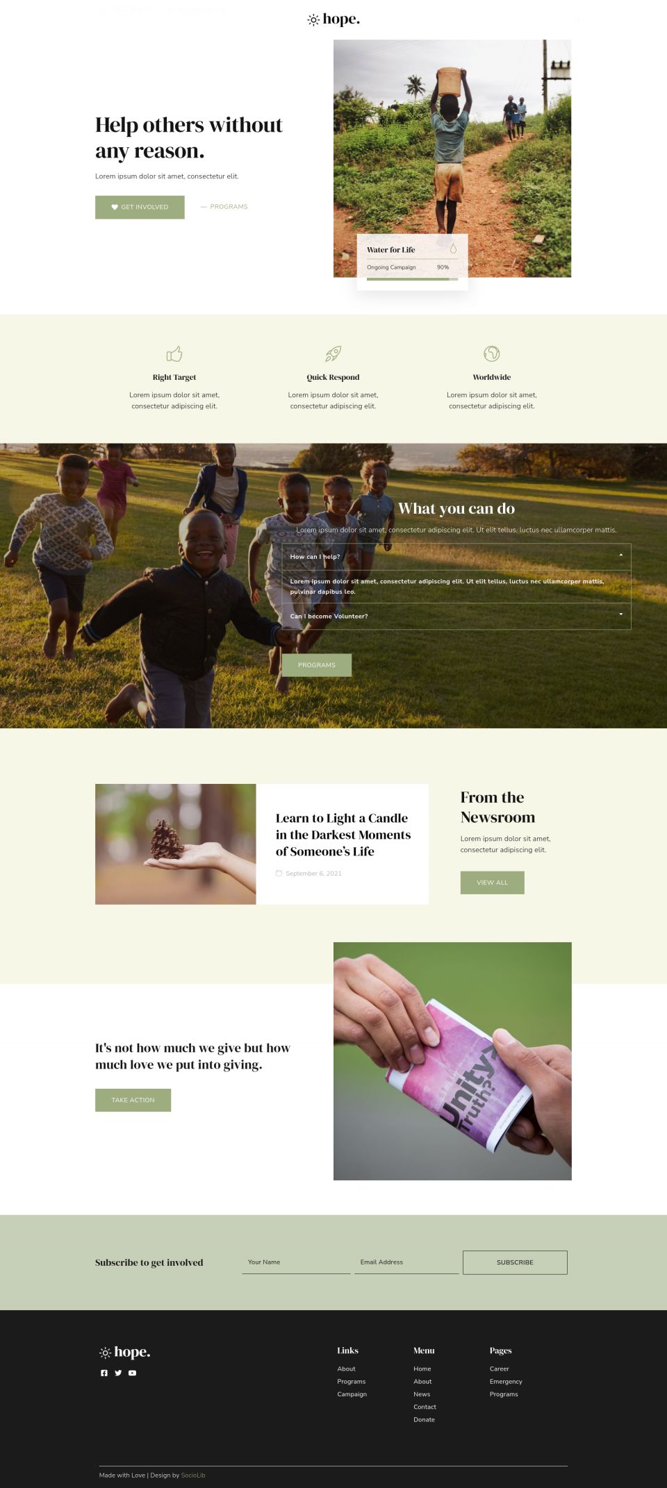 WordPress template ThemeForest Hope