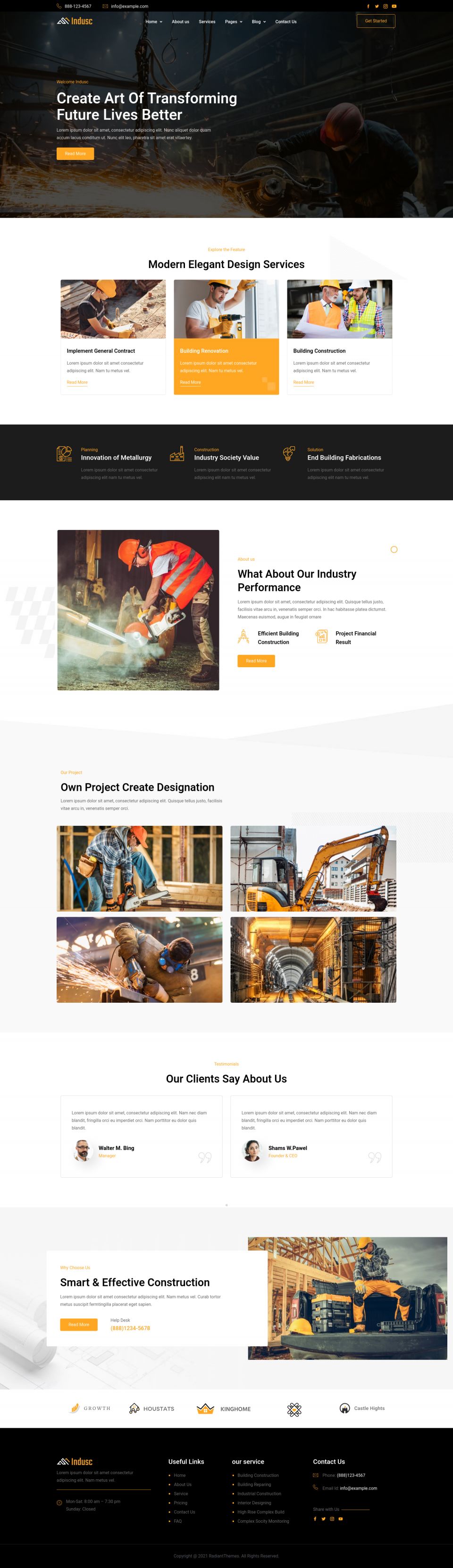 WordPress template ThemeForest Indusc