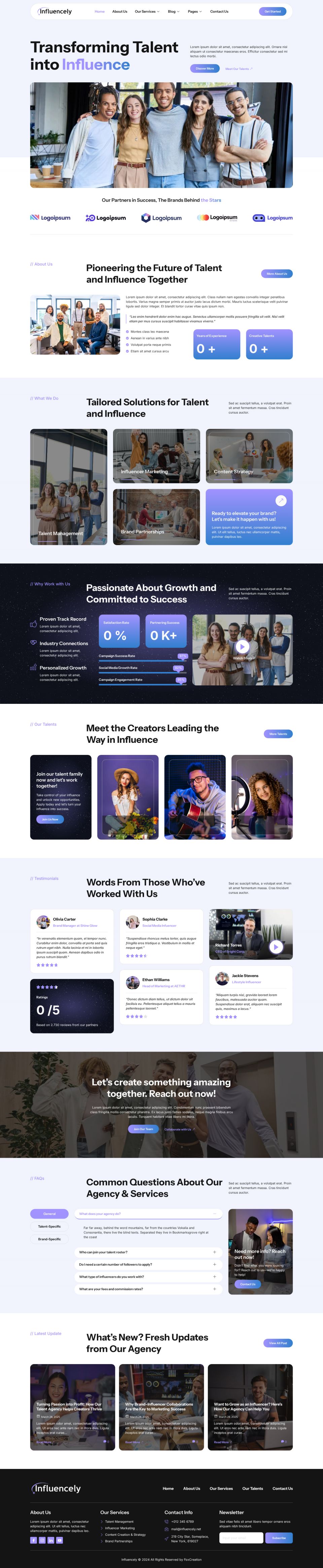 WordPress template ThemeForest Influencely