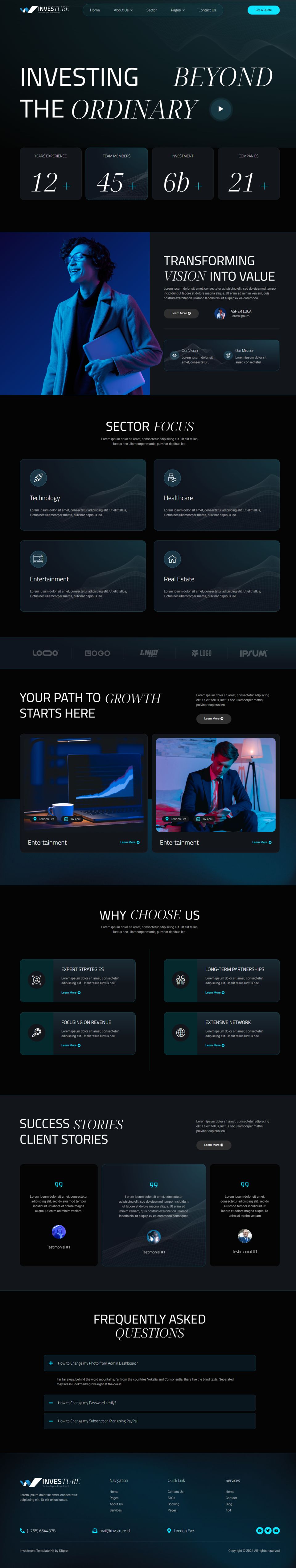 WordPress template ThemeForest Investure