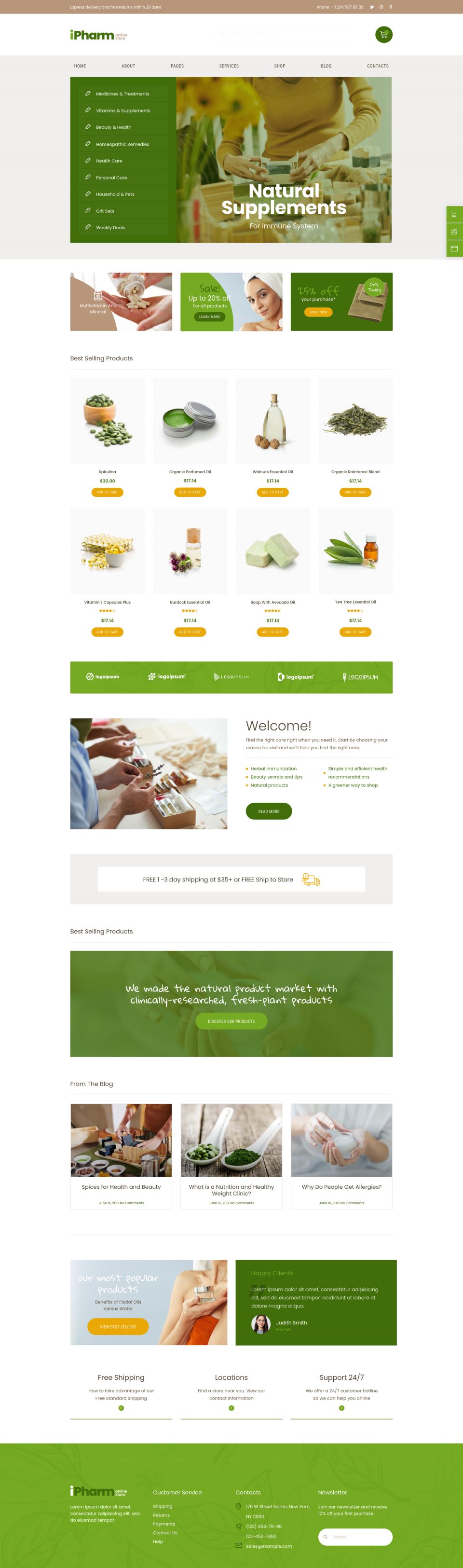 WordPress template ThemeForest iPharm