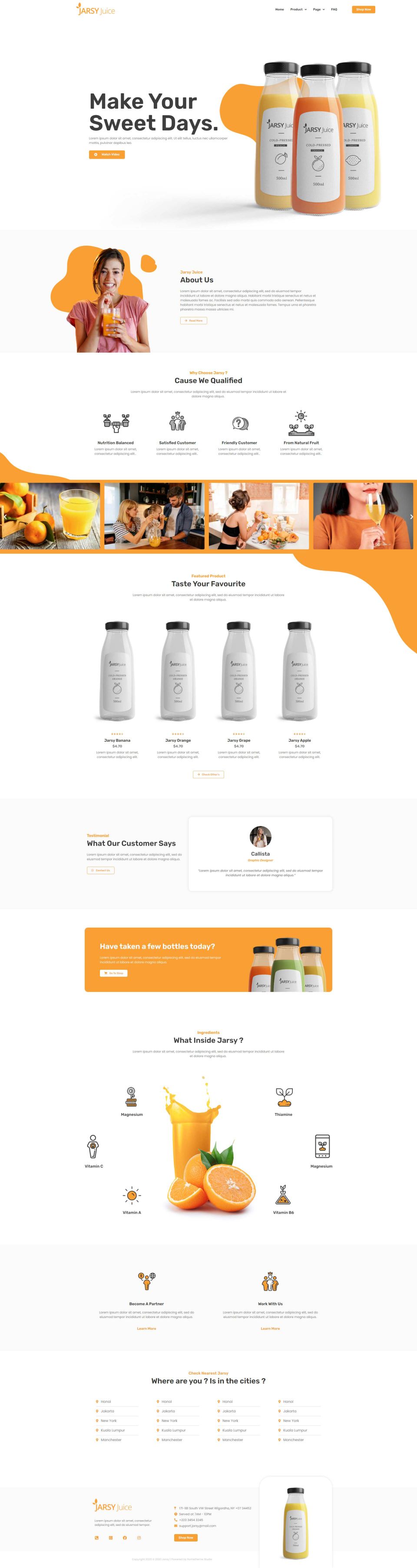 WordPress template ThemeForest Jarsy Juice