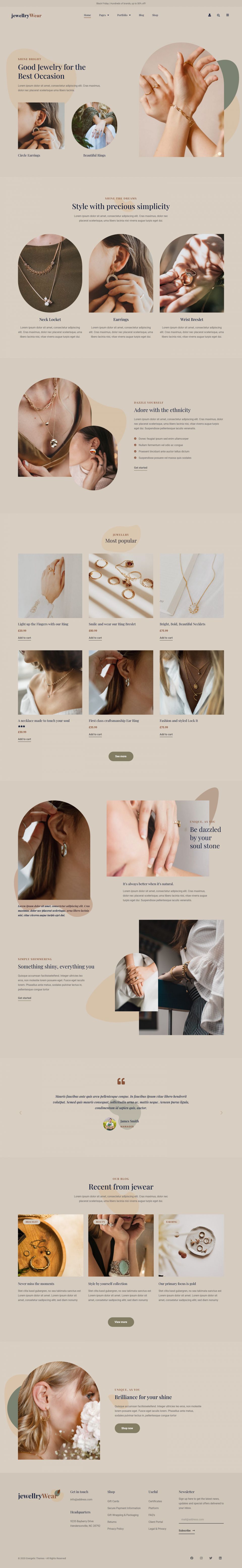 WordPress template ThemeForest JewellryWear