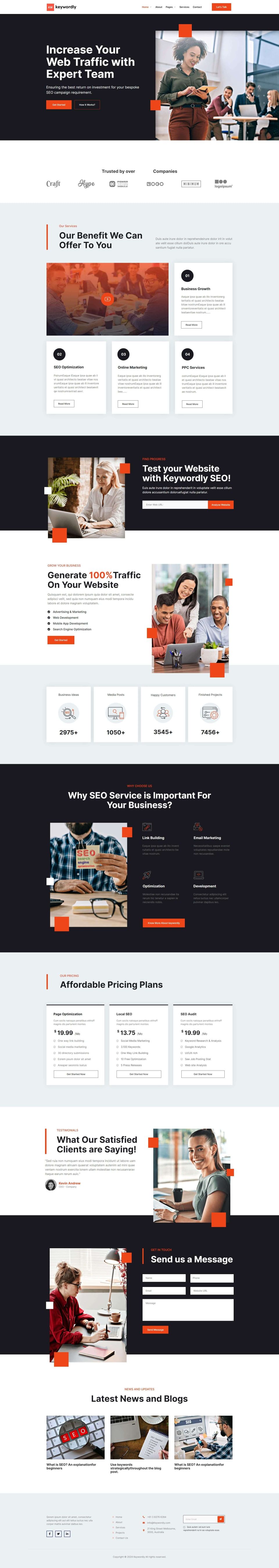 WordPress template ThemeForest Keywordly