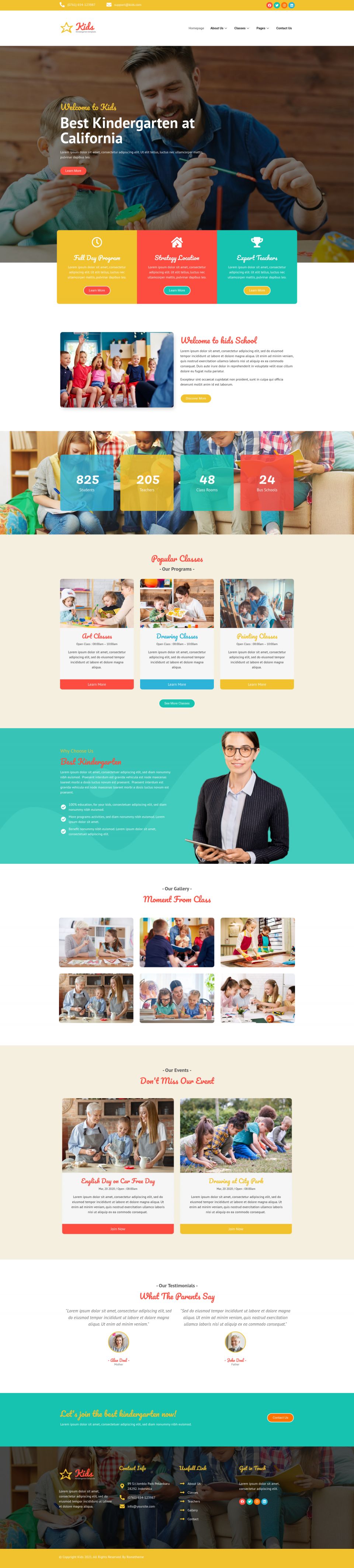 WordPress template ThemeForest Kids