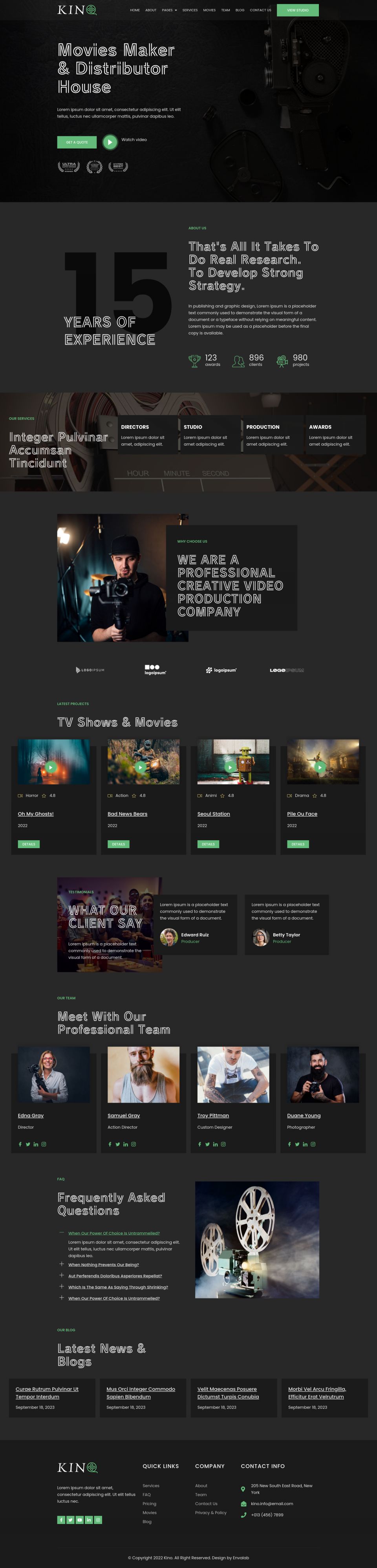 WordPress template ThemeForest Kino