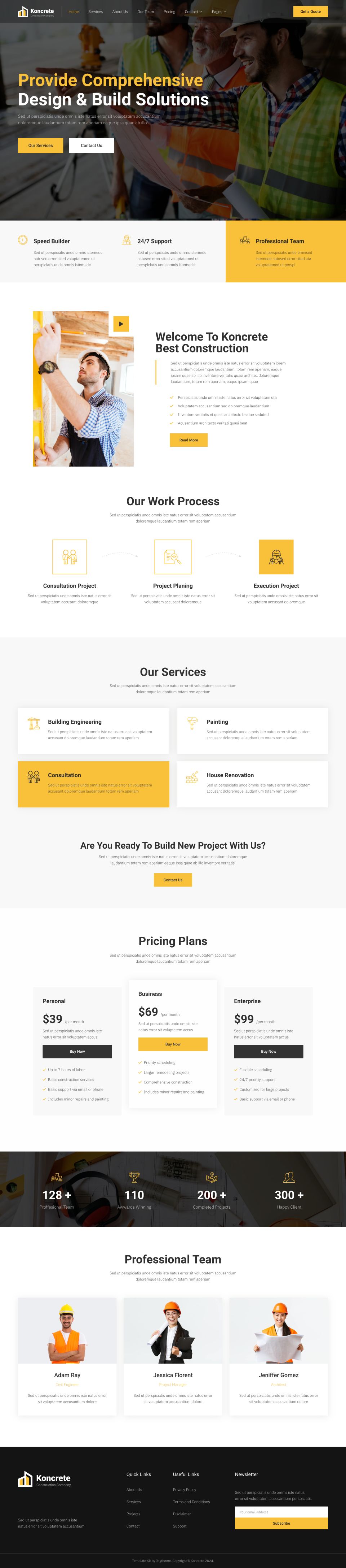 WordPress template ThemeForest Koncrete