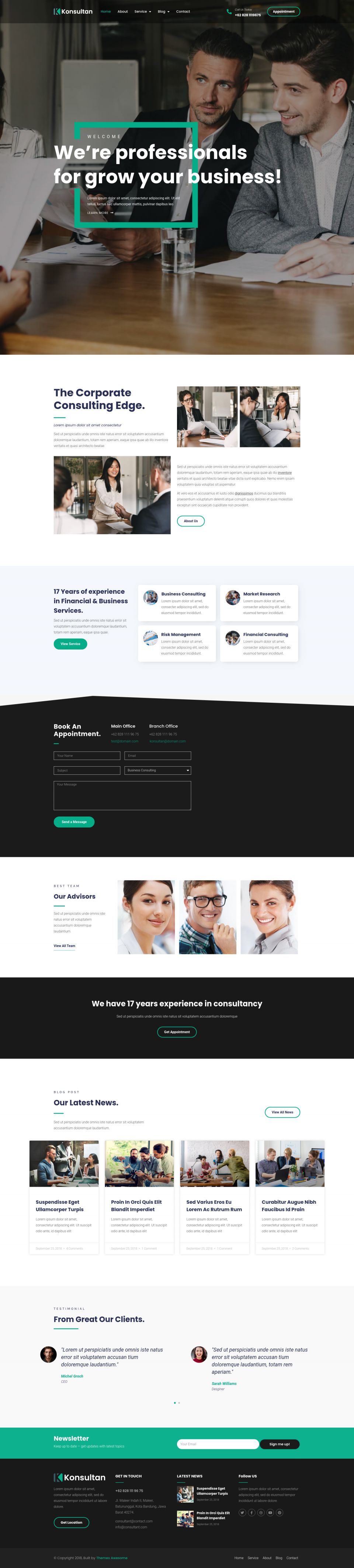 WordPress template ThemeForest Konsultan Kit