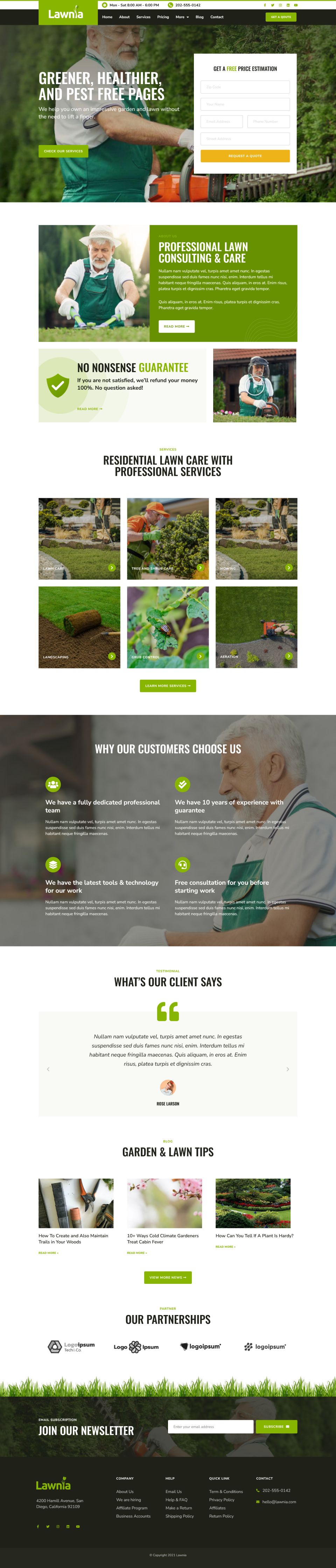 WordPress template ThemeForest Lawnia