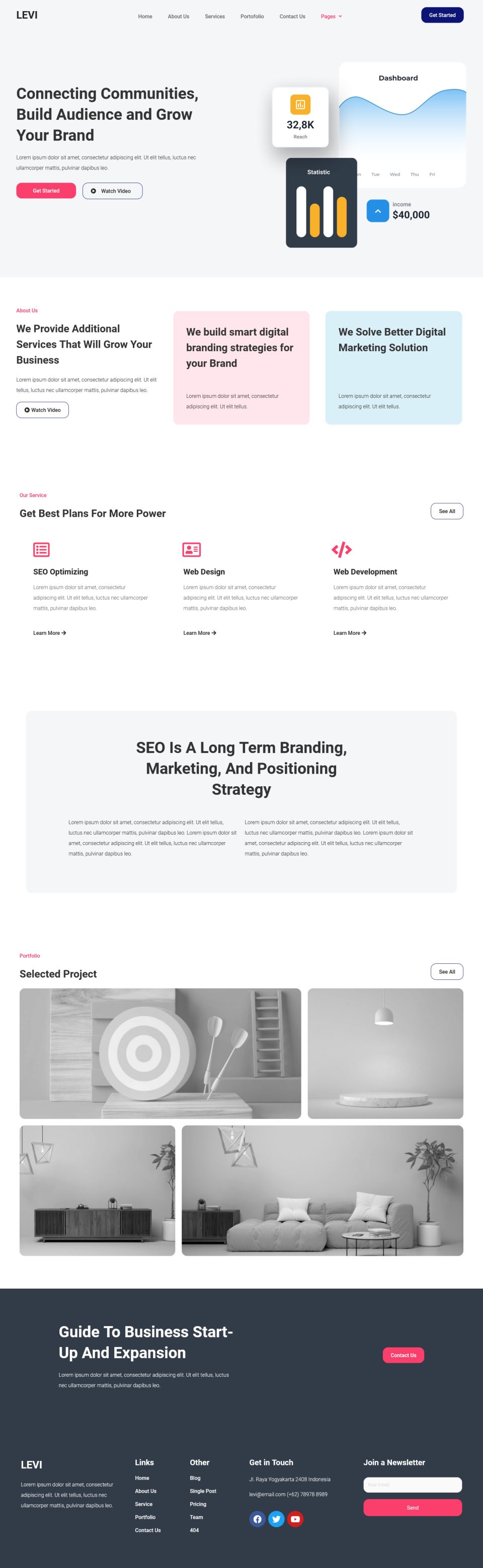 WordPress template ThemeForest Levi