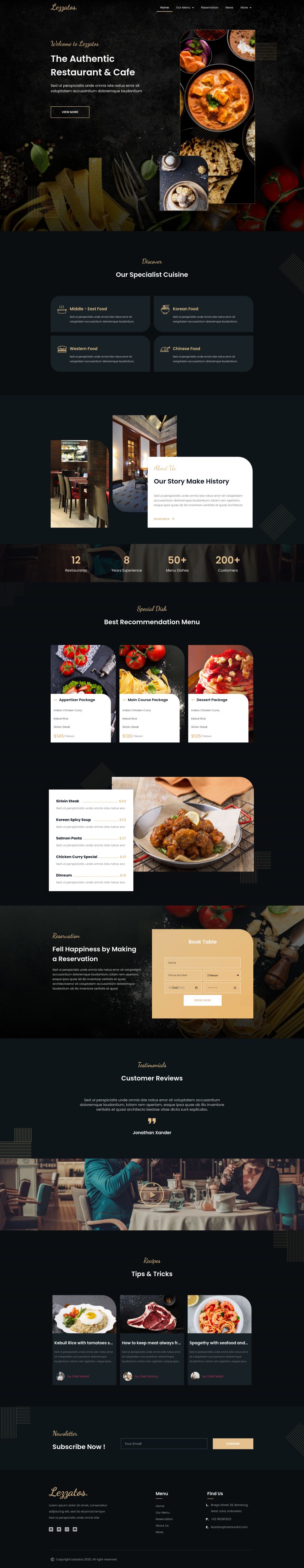 WordPress template ThemeForest Lezzatos