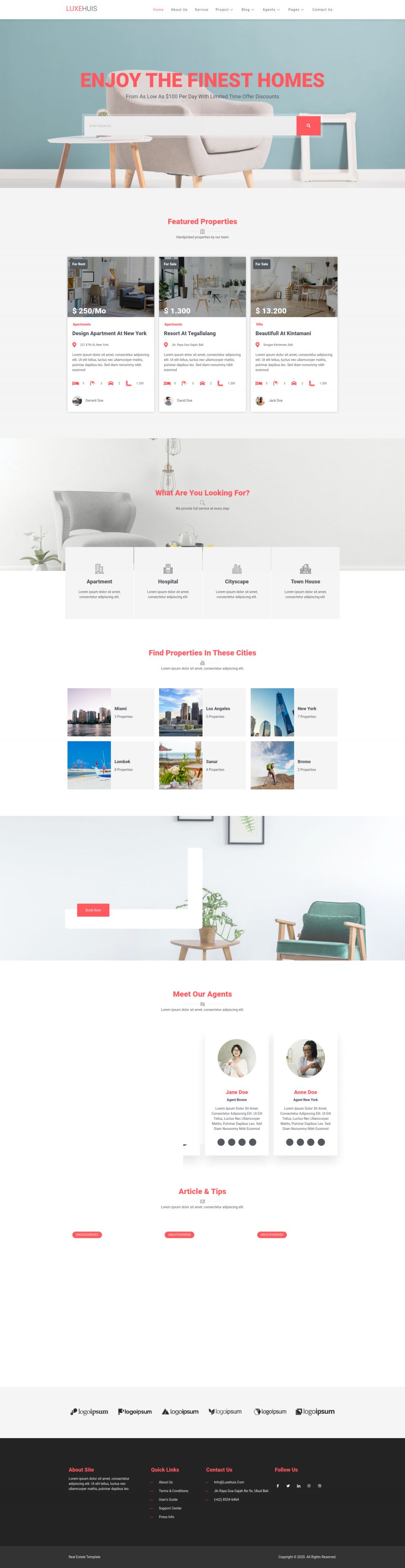 WordPress template ThemeForest Luxehuis