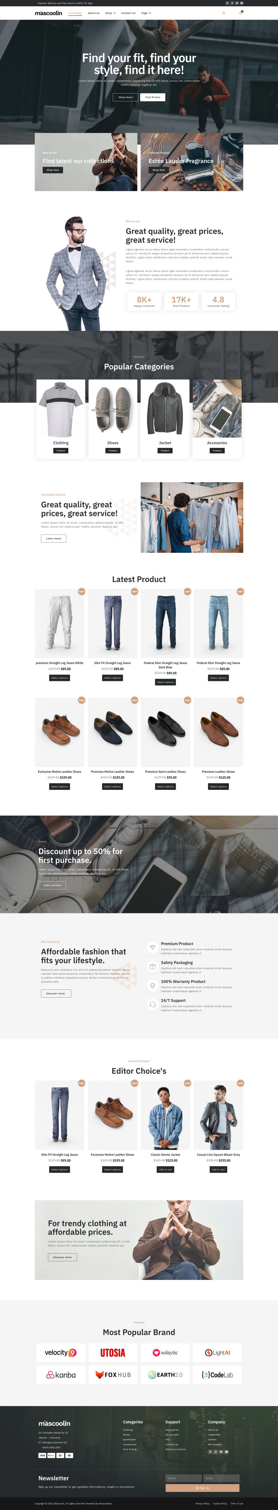 WordPress template ThemeForest Mascoolin