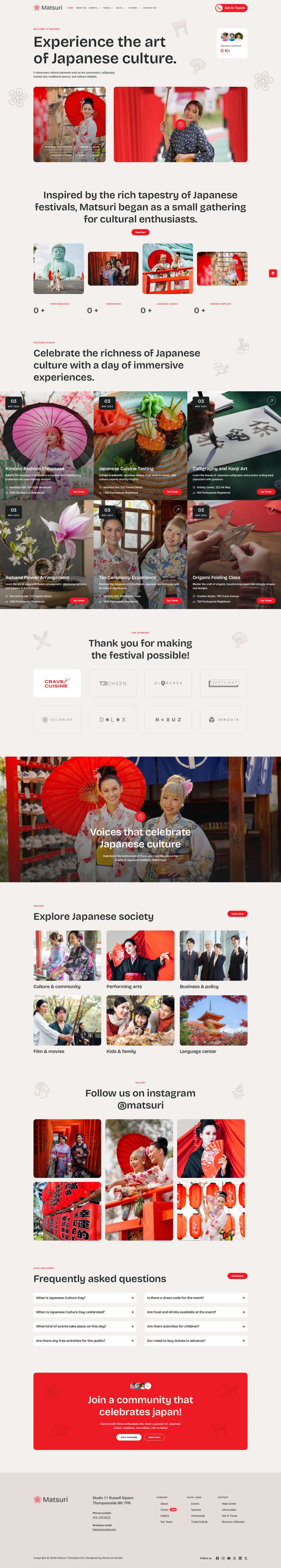 WordPress template ThemeForest Matsuri