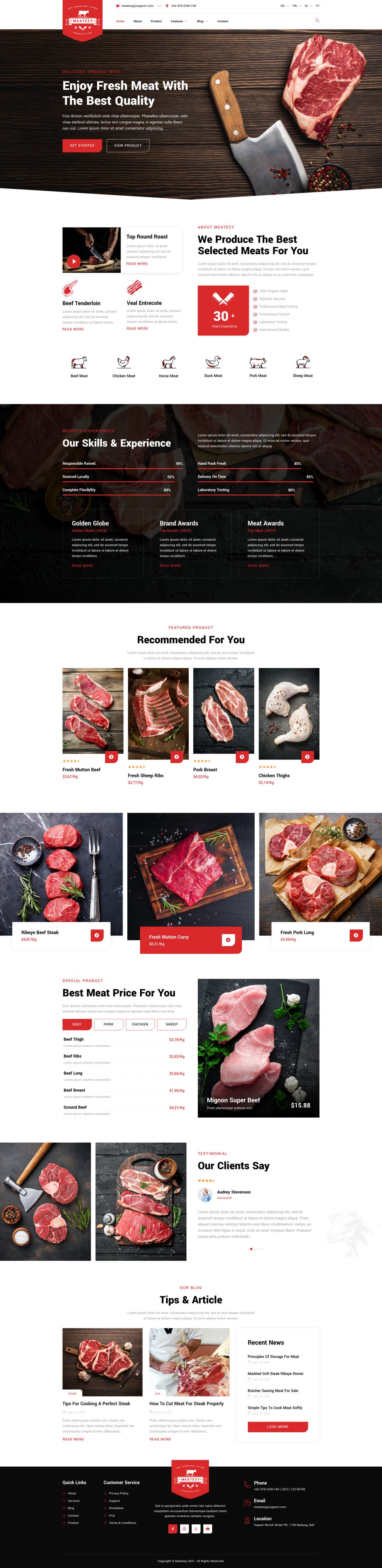WordPress template ThemeForest Meatezy