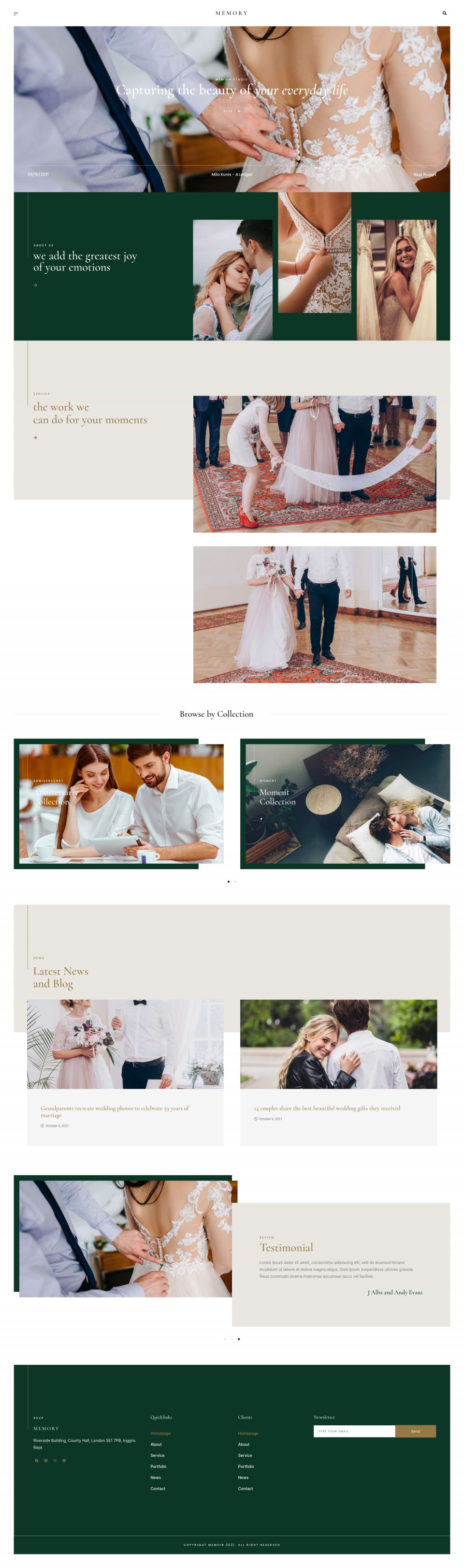 WordPress template ThemeForest Memory